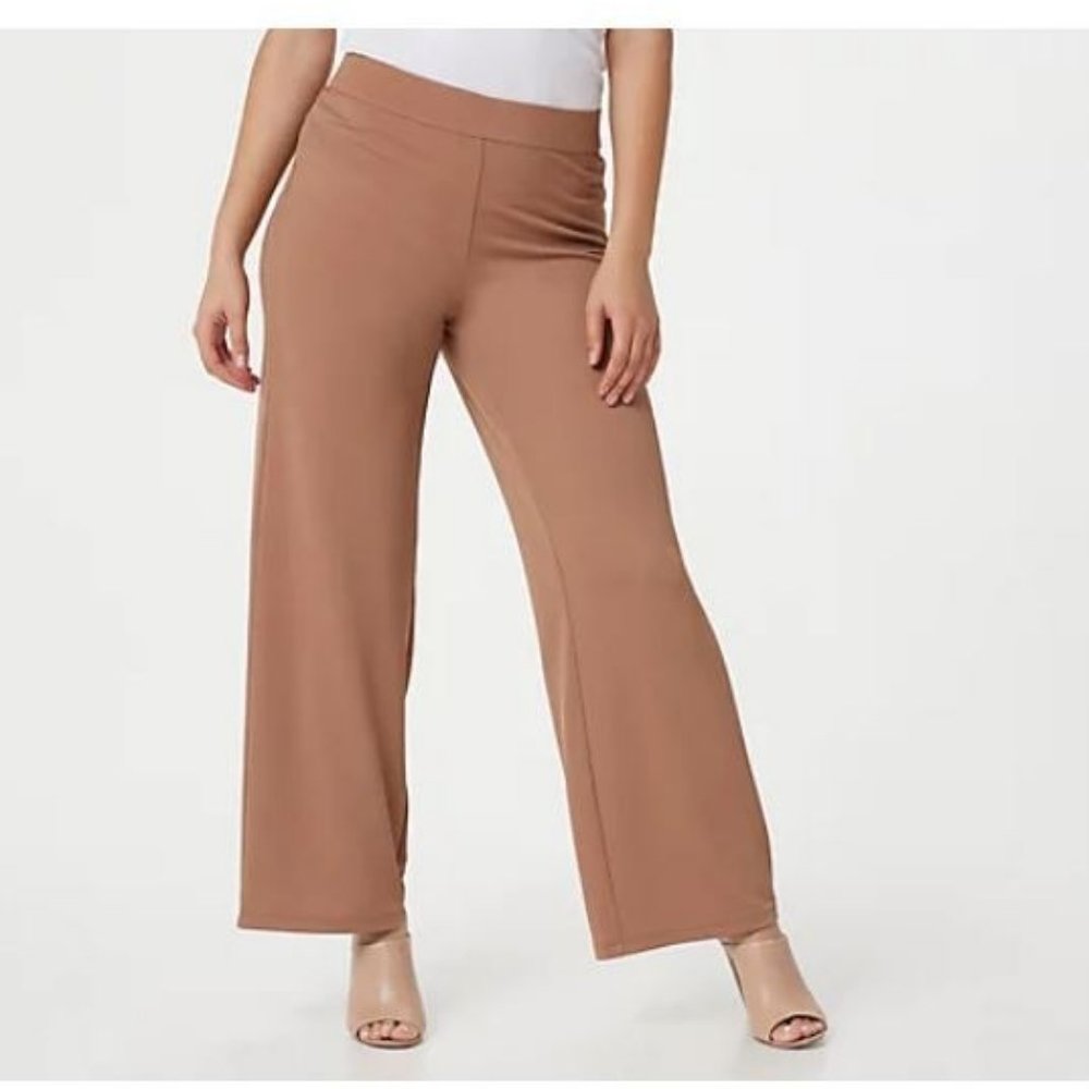 Isaac Mizrahi Pebble Knit Wide-Leg Pants  8732